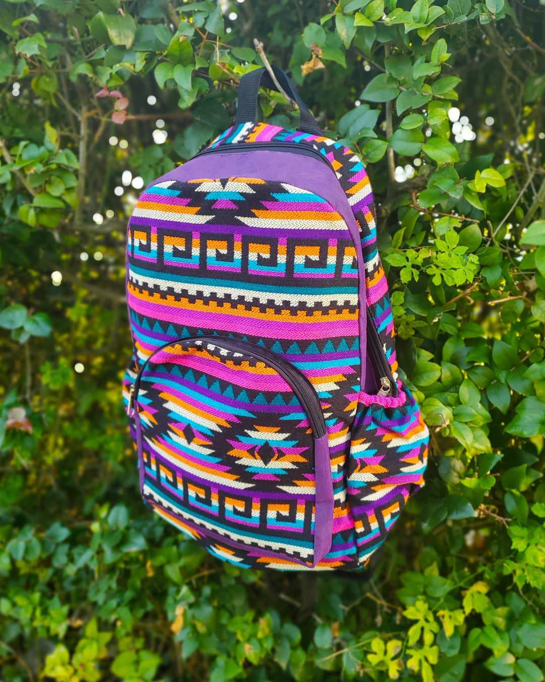 Pichincha - Wholesale Backpack - Women's - Large Tribal Striped Ecuadorian Backpack3