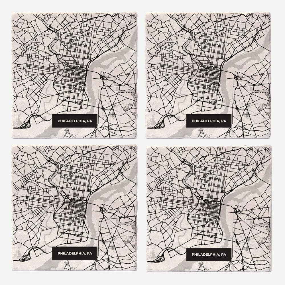 Versatile Coasters - Wholesale Coasters - Philadelphia Modern Map Coasters2