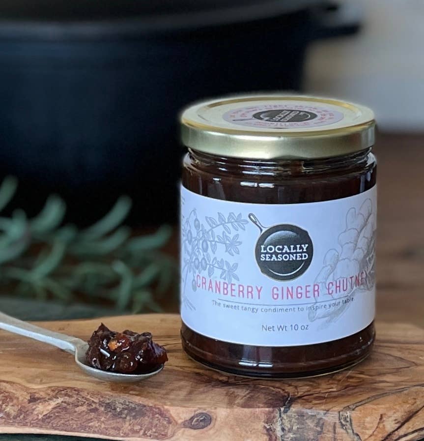 Locally Seasoned - Wholesale Chutney - Cranberry Ginger Chutney -Case of 6 - 10 oz0