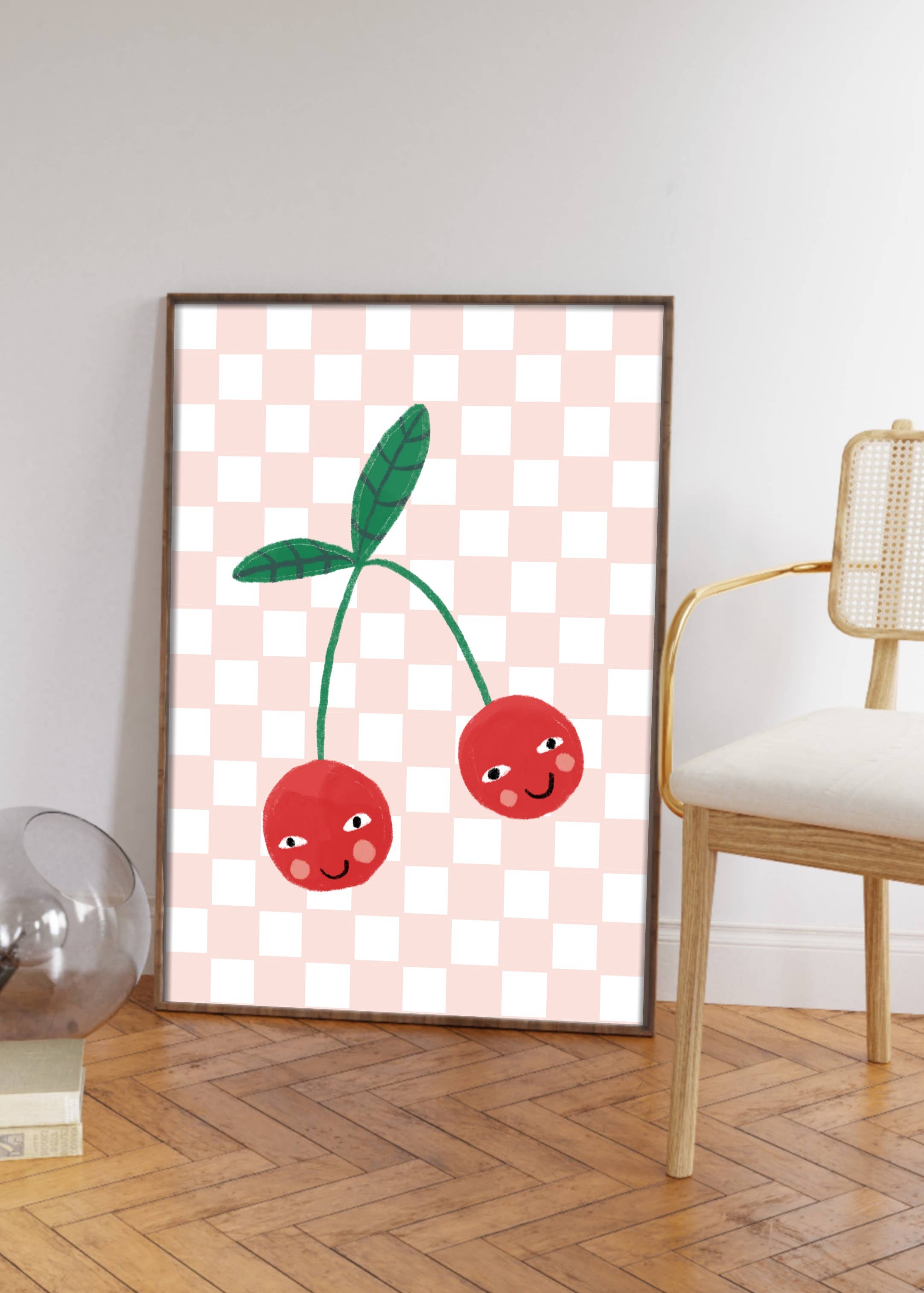 Kate Fox Design – Engroshandel Kunsttryk – Kirsebærsmil, Kunsttryk, Børneværelse, Lys, Farverigt4