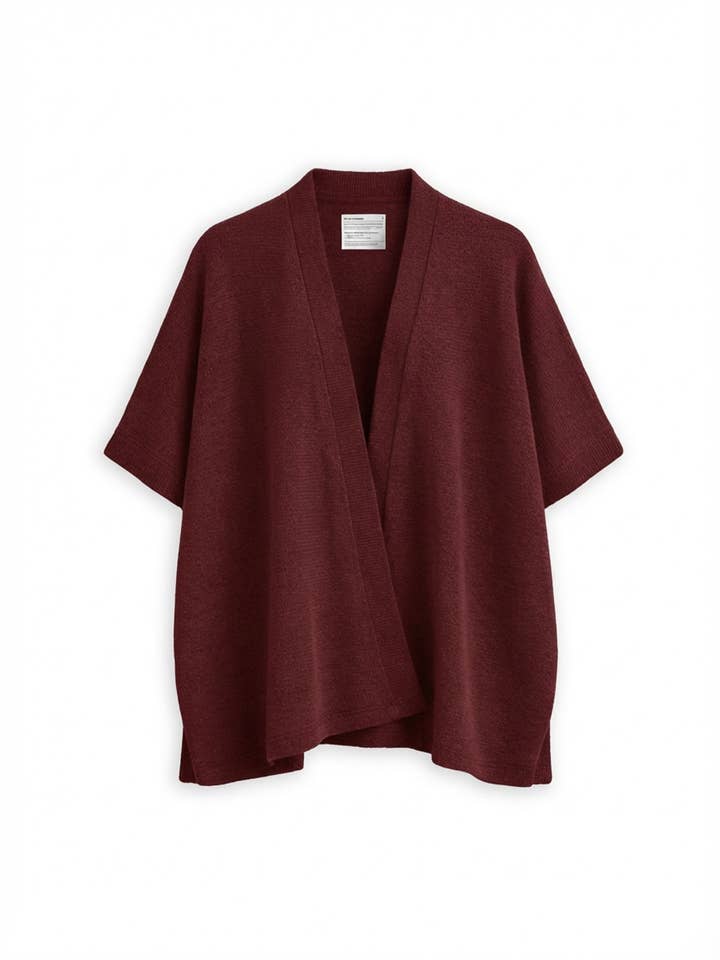 Reise-Merino-Poncho für Damen - Merlot für den Großhandel von Ministry Of Supply