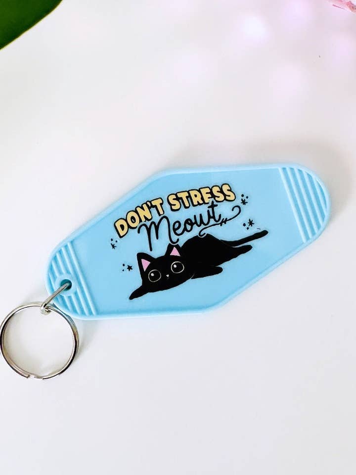 Cat Keychain, Motel Keychain Funny, Cute Cat Gifts, Gifts fo for wholesale by Peach Tree Design Shop