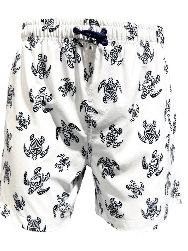 Men's Swim Short-MP185_Navy Turtle on Wht for wholesale by MARINA WEST SWIM