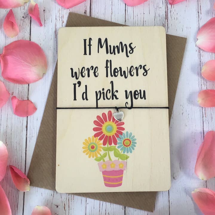 Bracelet à vœux en bois imprimé - Si les mamans étaient des fleurs pour la vente par Dios Designs