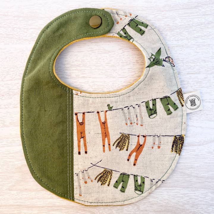 Handmade "Little One" Baby Bibs Two-Tone Baby Boy for wholesale by Naptime Inspirations