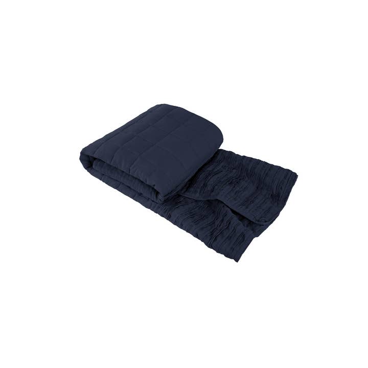Lazy Linen Throw Navy for wholesale by Vision Linens