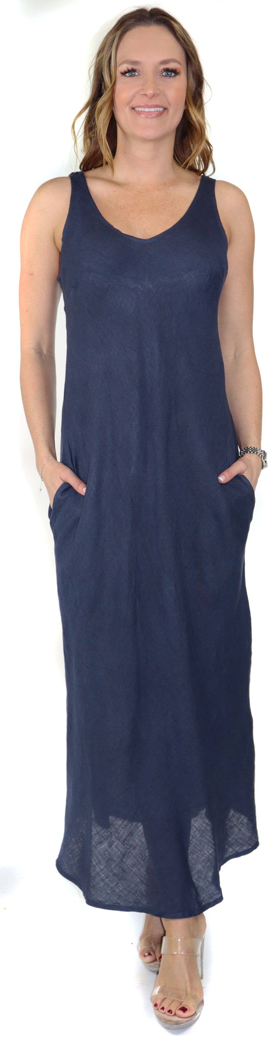 LINEN AND GAUZE - Wholesale Dress - Women's - Biased Cut For excellent fit Pure linen summer maxi dress12