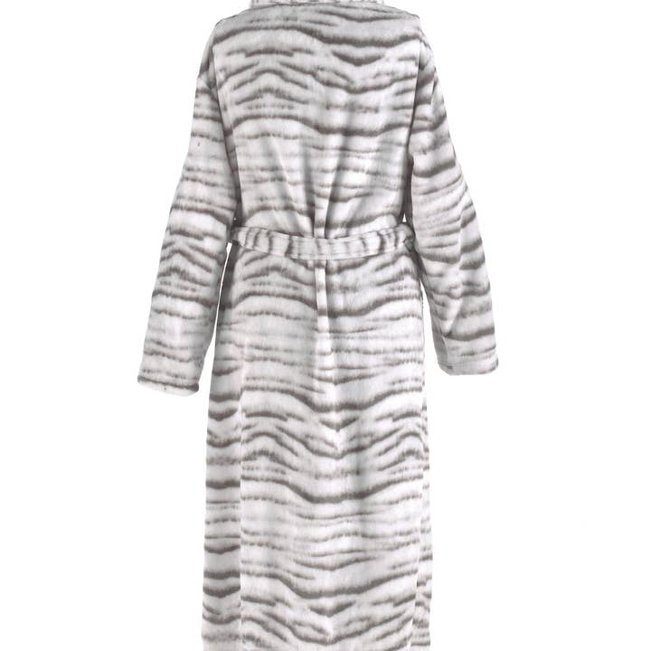 Albornoz tigre blanco siberiano largo XL gris para venta al por mayor de Heckettlane