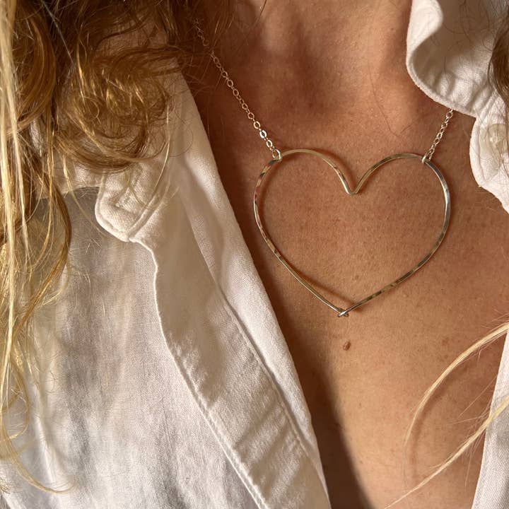 Große Herz-Halskette - Sterlingsilber für den Großhandel von LilyGirl Jewelry