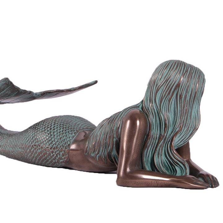 Nautical Tropical Imports - Vente Sculpture - Finition bronze vert sirène de bord de mer Solana2
