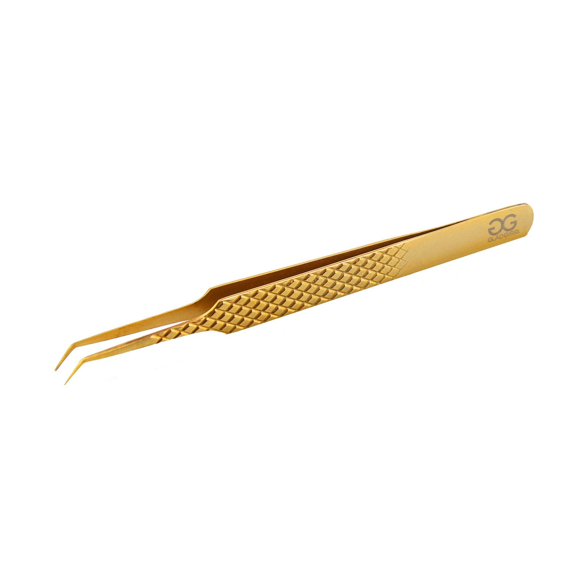 GladGirl - Wholesale Tweezers - Titanium Gold Diamond Grip Tweezers for Volume Lashes5