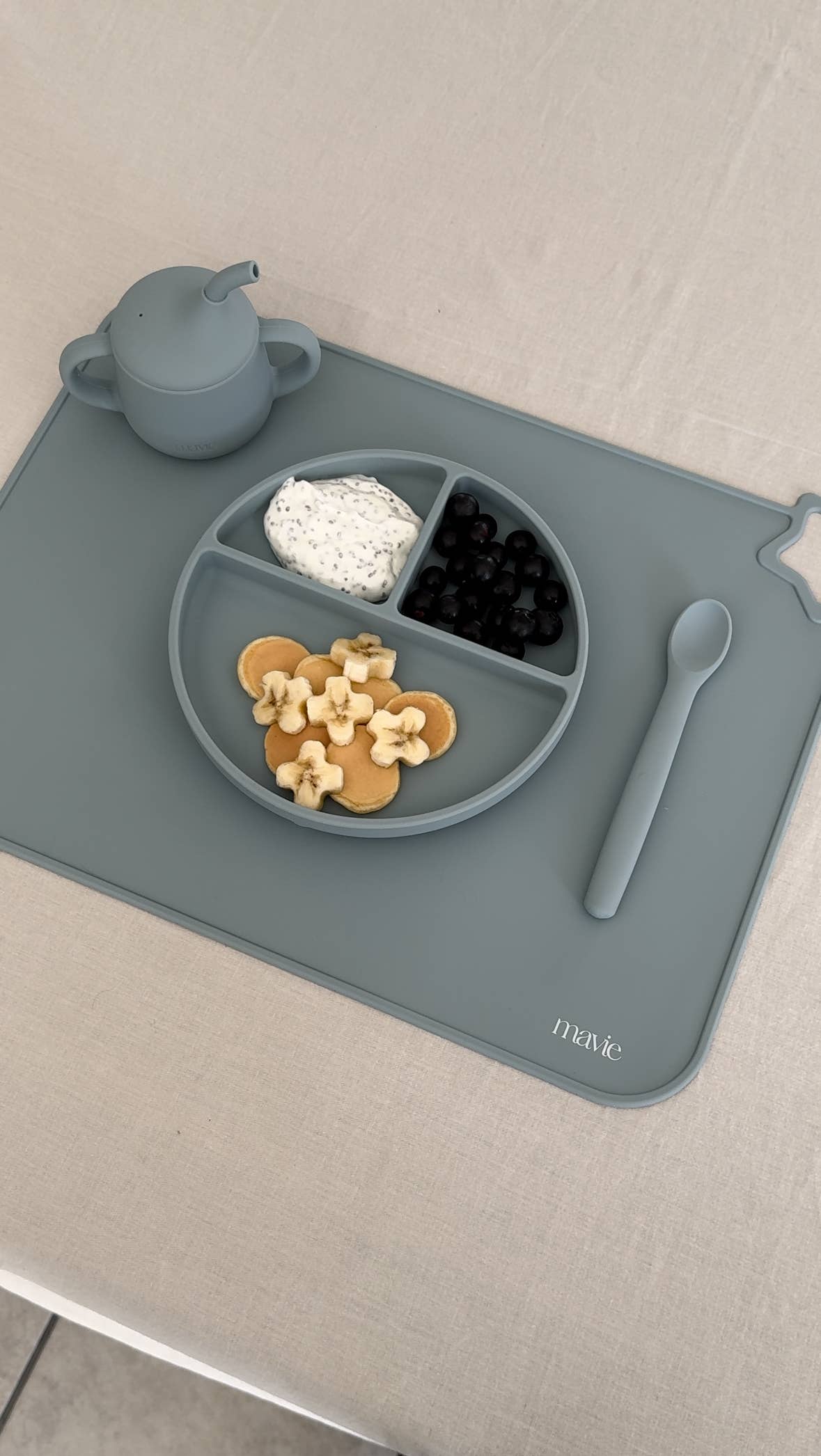 MAVIE - Wholesale Dinner Plate - Kids & Baby - Blue - Suction Plate1