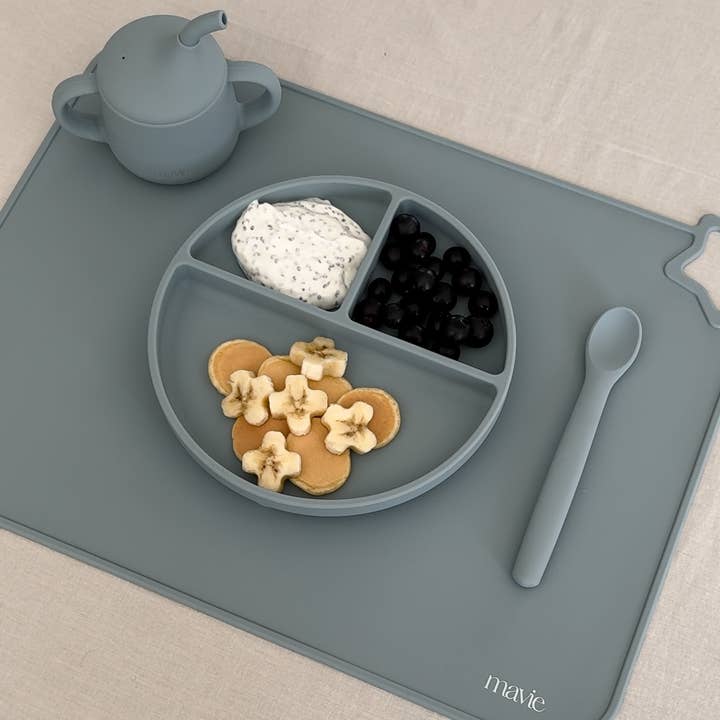 MAVIE - Wholesale Dinner Plate - Kids & Baby - Blue - Suction Plate1