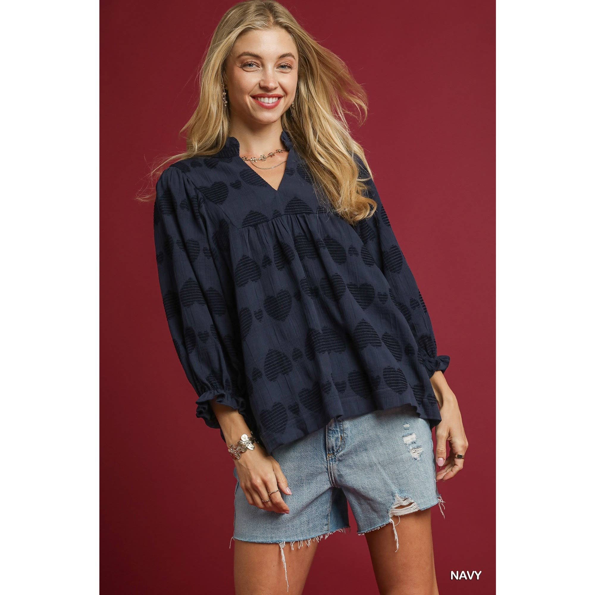 STYLE USA – Engroshandel Tunika - Dame – Hjerte Jacquard Top12