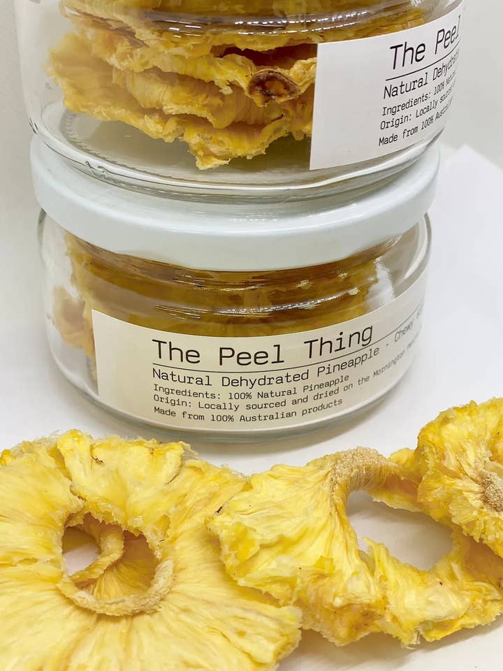 Gift Size - Natural Dehydrated Pineapple Pieces - 30gm Jar for wholesale by The Peel Thing
