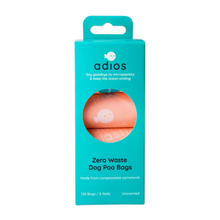 Adios Plastic - Wholesale Pet Poop Bag - Compostable Dog Poo Bags - 8 Rolls in Pink (120 Bags)