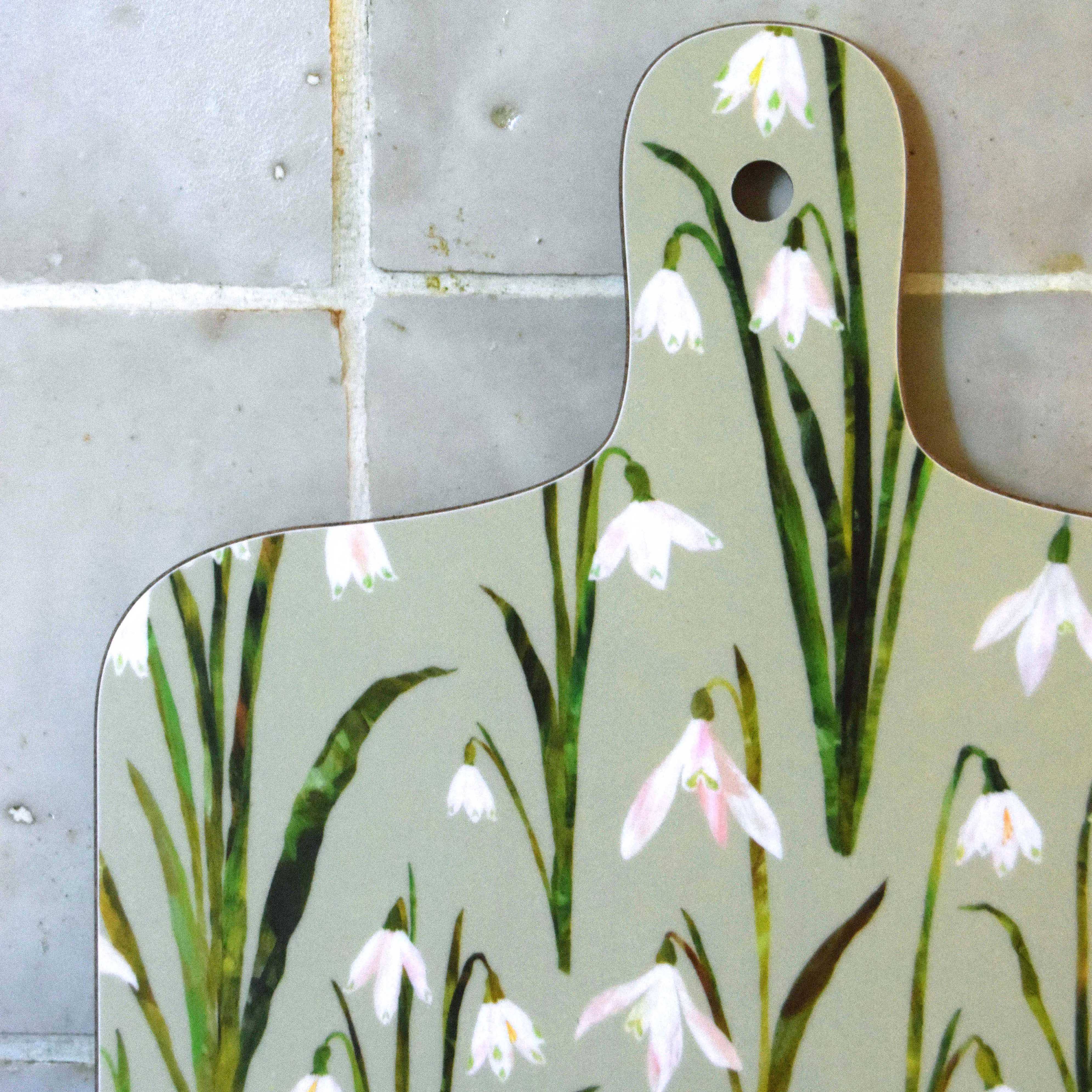 Freya Snow - Wholesale Cutting Board - Snowdrops Mini Chopping Board / Melamine Cutting Board4