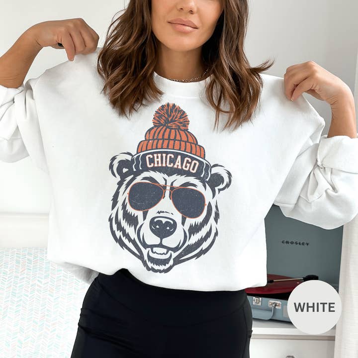Hello Team Spirit - Wholesale Graphic Sweatshirt - Women's - Chicago Beanie Crewneck Sweatshirt5