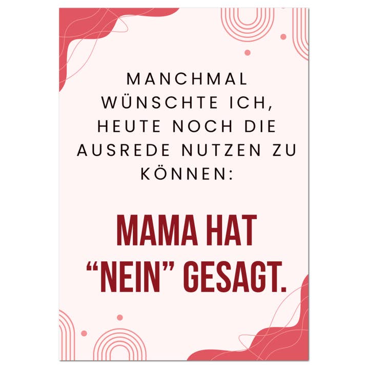 Postkarte "Mama hat NEIN gesagt" für den Großhandel von Rabenmütter Verlag UG