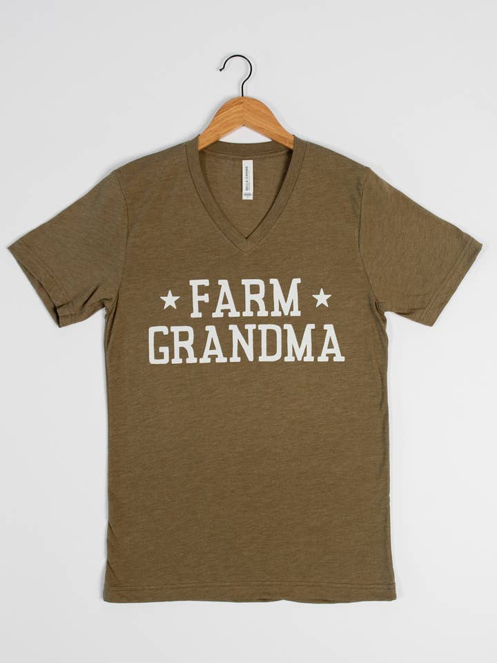 American Farm Company - Wholesale Screen Printed T-Shirt - Women's - Western 'Farm Grandma' Women's Graphic V-Neck Tee2