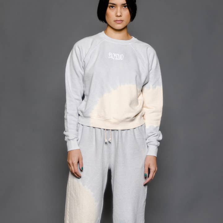 The Malibu Crewneck Sweatshirt - Light Blue Tie-Dye for wholesale by Sea of Sound