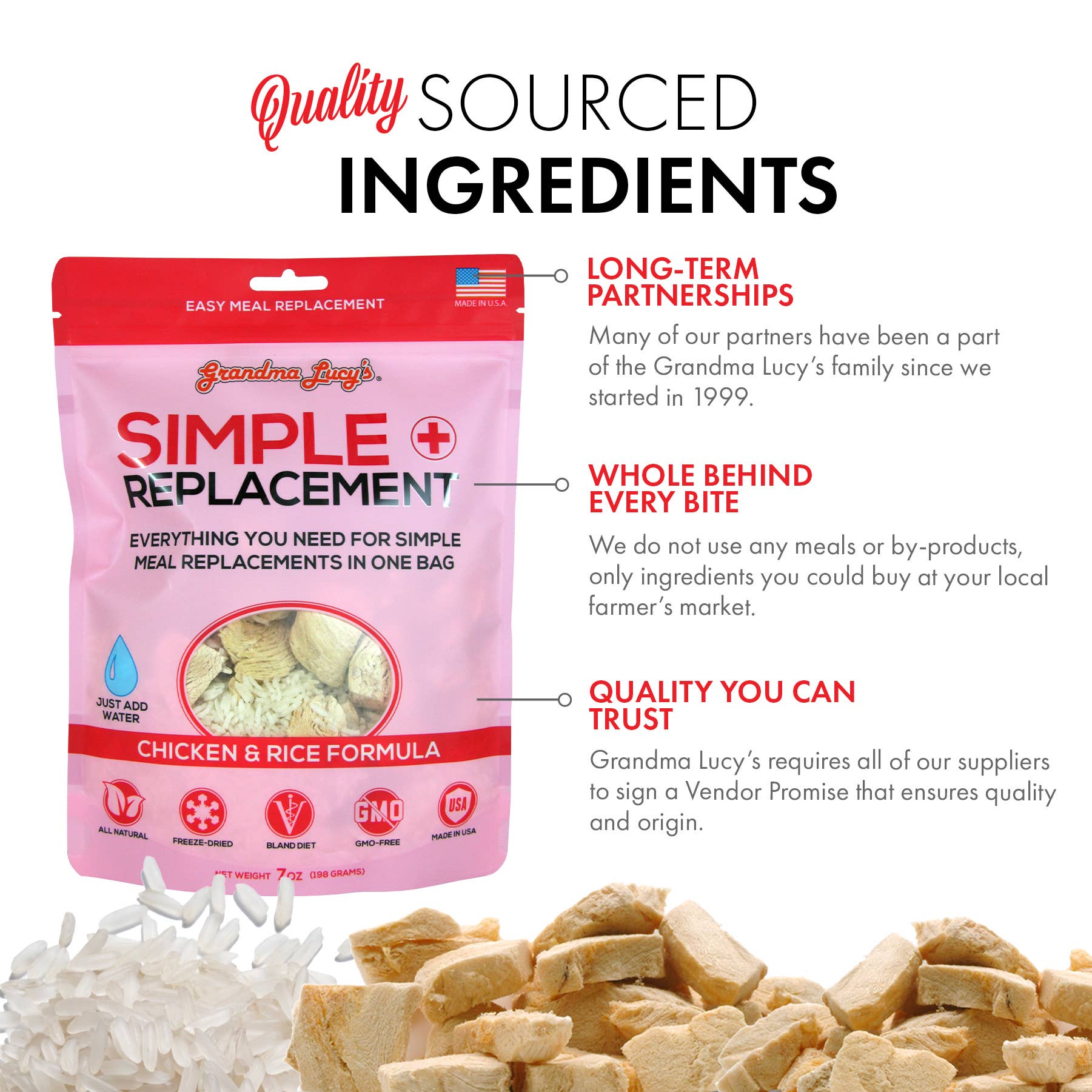 Grandma Lucy's - Wholesale Pet Food - Dog - Simple Replacement - Chicken & White Rice 7oz5