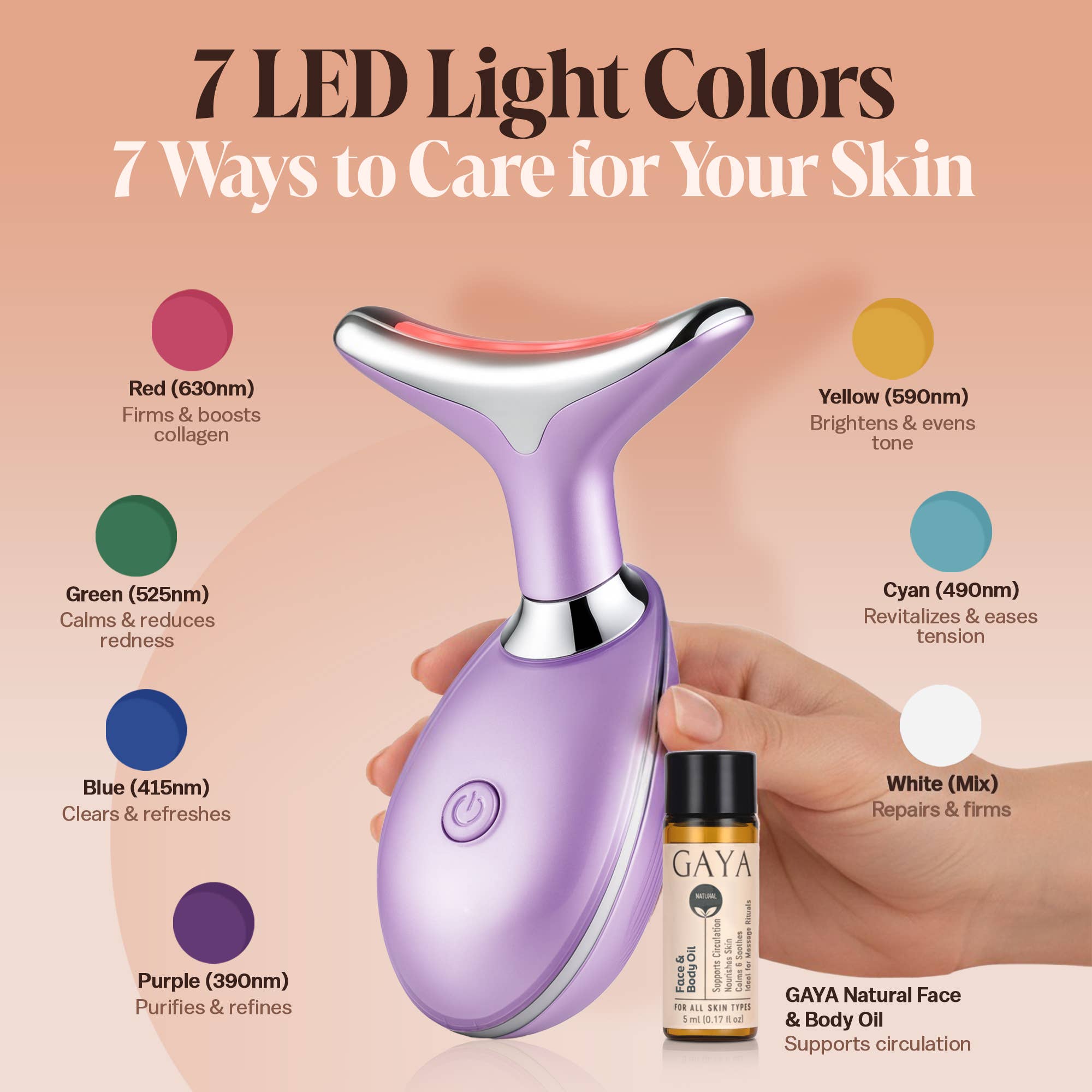 GAYA - Wholesale Electronic Skincare Device - Red Light Therapy 7-in-1 Beauty Wand – Lift, Glow & Smooth1