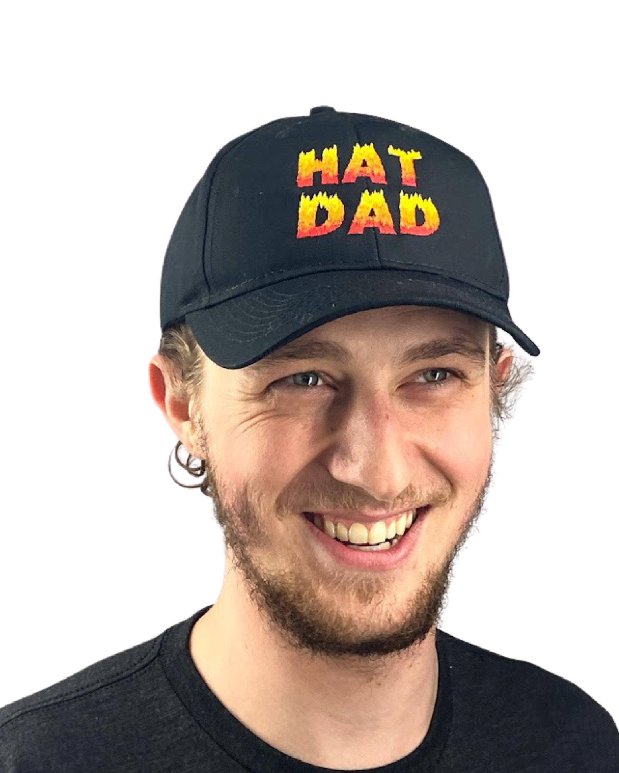 IncredibleGood Inc – Engroshandel Baseballkasket - Herre – „Hat Dad“ Flames broderet sort farshue, en størrelse passer til alle2