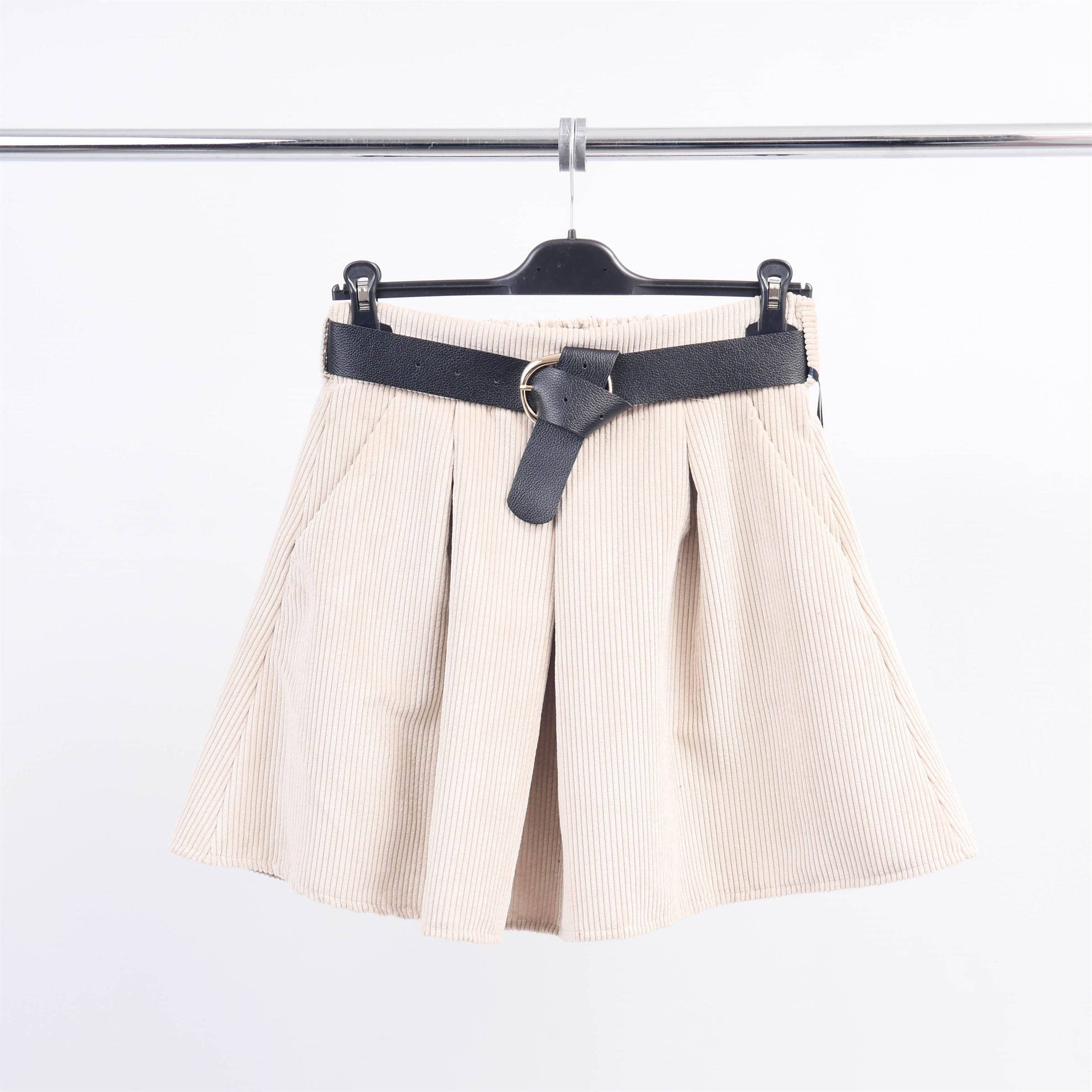 Cecile Wang – Saia - Mulher por atacado – Saia curta de veludo cotelê com cinto TDM728244