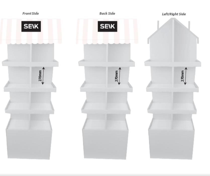 SEIK - Wholesale Retailer Display Stand/Case - SEIK Sales stand 4 sides - Pink House4