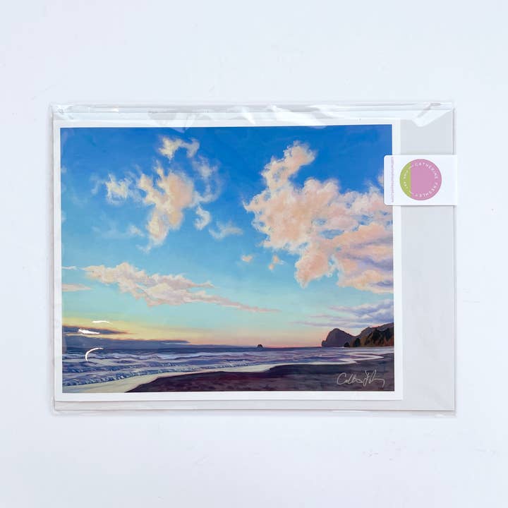 Oregon Coast Sunset Landscape Art Print for wholesale by Catherine Freshley Art