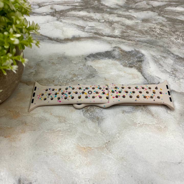 Watch Band - Silicone - Beige Speckled for wholesale by Hive Supply