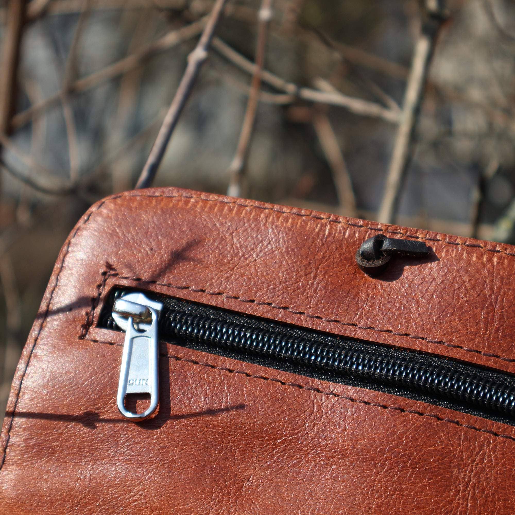 Tribal Trade GmbH – wholesale Cigarette case – Tobacco pouch smooth leather brown with strap tobacco bag7