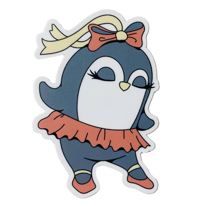 Pinguin im Tutu Tanzaufkleber, 2 Farboptionen, 2,1" x 3" für den Großhandel von Denali & Co.