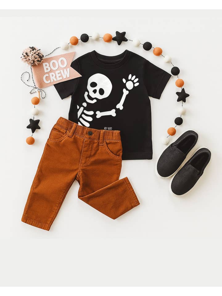 The Wishing Elephant - Wholesale Screen Printed T-Shirt - Kids - Skeleton Tee Shirt, Halloween, Glow in the Dark
2