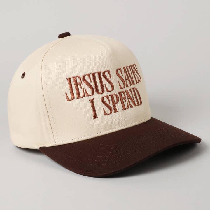 Fashion City - Wholesale Trucker hat – Unisex - JESUS SAVES I SPEND Embroidery Trucker Hat12