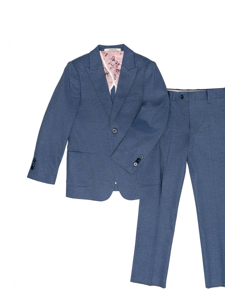 ST2742 - Boy's Denim Textured Slim Fit 2PC Suit for wholesale by Isaac Mizrahi