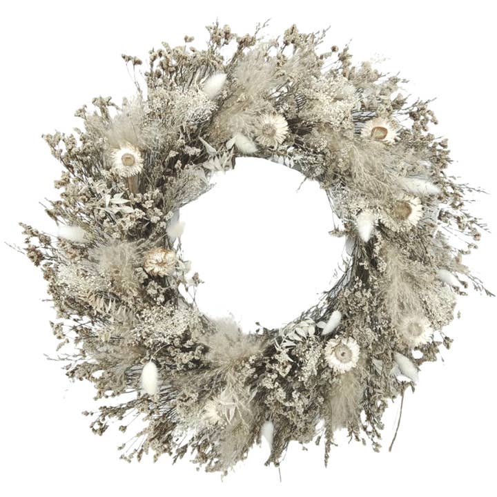 Lu home - Vente Couronne - Couronne de fleurs sauvages Earthy Floral de Lu home - 56 cm