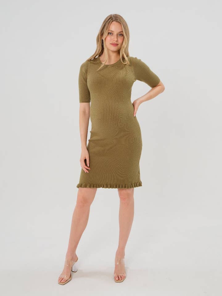 VENTA DE MUESTRA - Vestido Suéter de Maternidad y Postparto Olivia para venta al por mayor de MARION