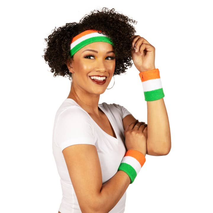 Tipsy Elves - Vente Bracelet - Ensemble bandeau et bracelet drapeau irlandais à fermeture éclair1