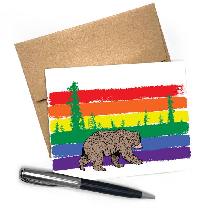 Two Little Fruits - Vendita all'ingrosso Biglietti di auguri - Carta Rainbow Bear | Carta LGBTQ+ | Gay Pride | Carte vuote