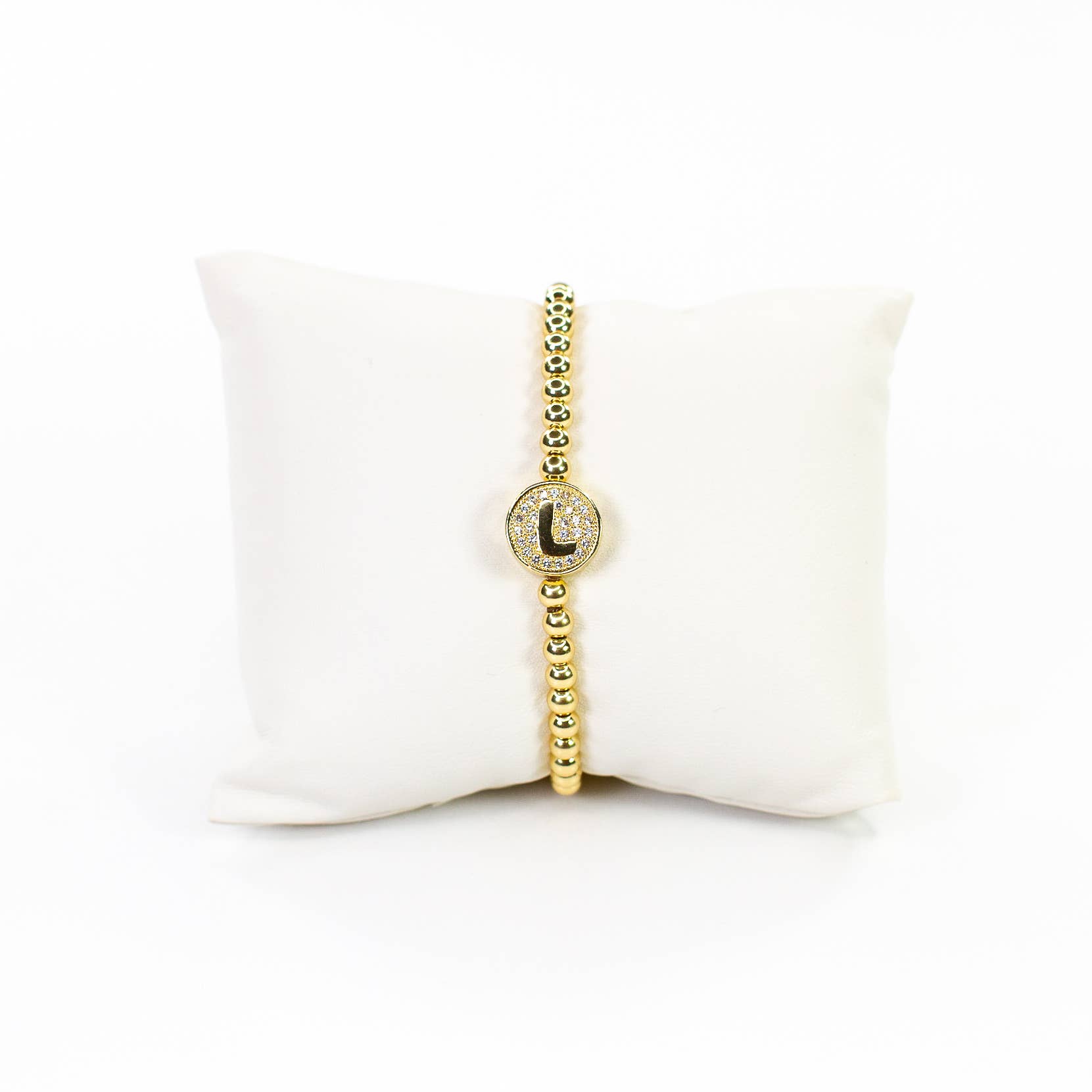 Savvy Bling - Wholesale Beaded Bracelet - Initial Simulated Diamond Bracelet11