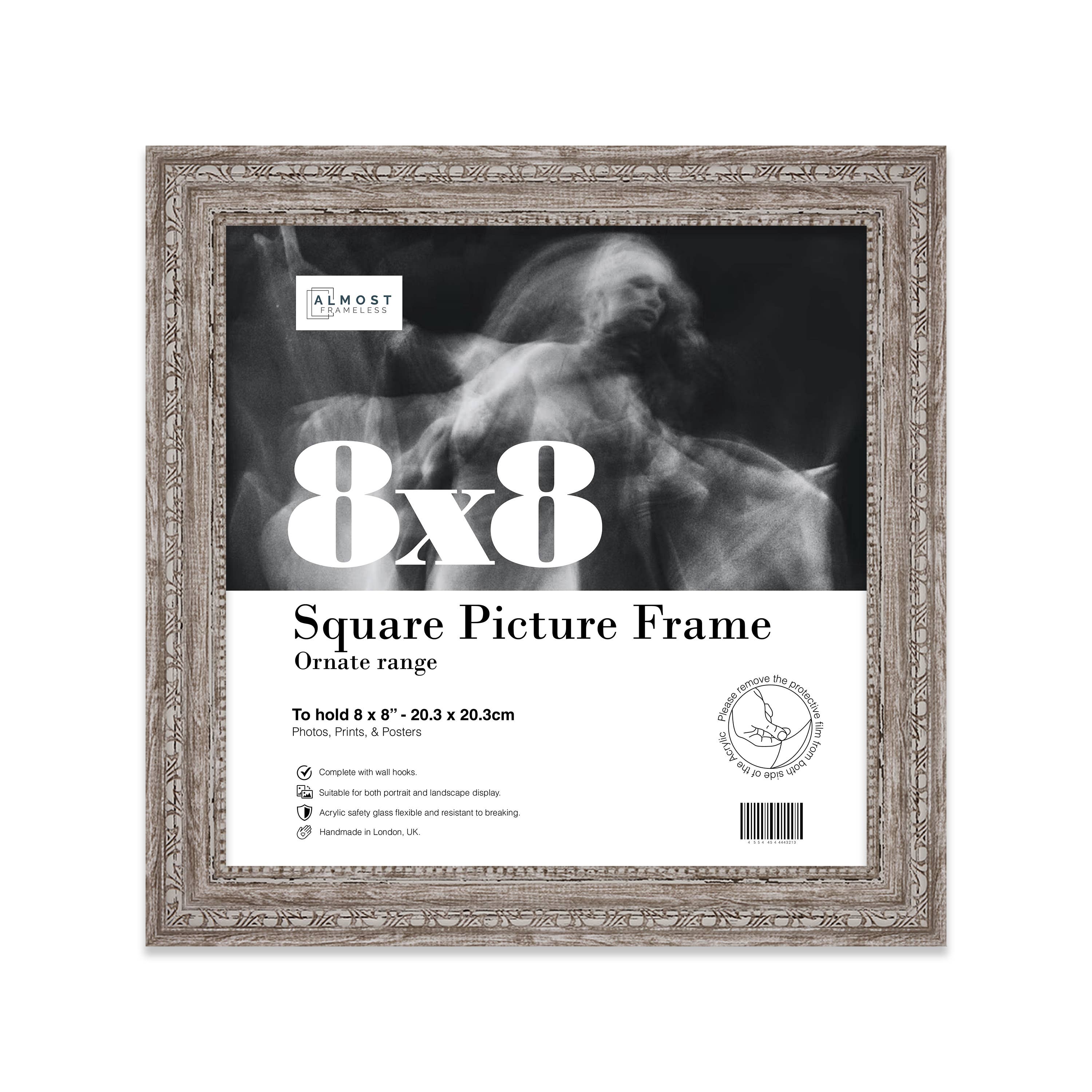 8x8 Walnut Ornate Picture Frame 8"x8" for wholesale on Faire0