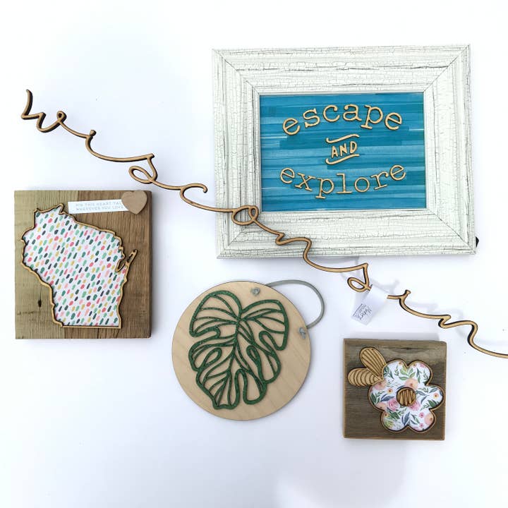 Makery Maven Co. - Wholesale Wall Accent - State Collection | Lasercut Script Locale Wall Art10