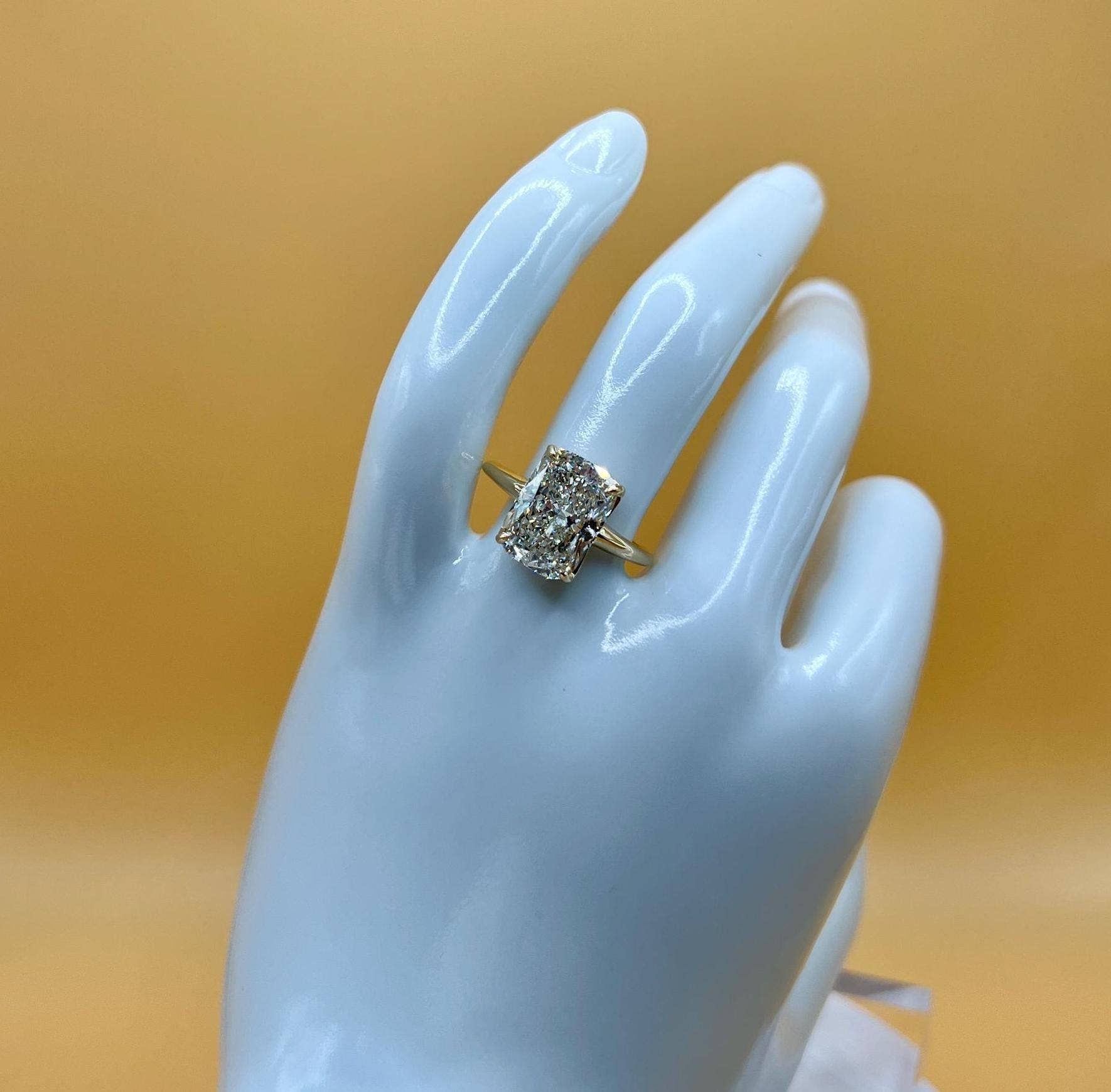 Elegant Jewels LLC - Wholesale Engagement Ring - 5 Ct Cushion Lab Grown Diamond Solitaire Ring, 14 K Gold
5
