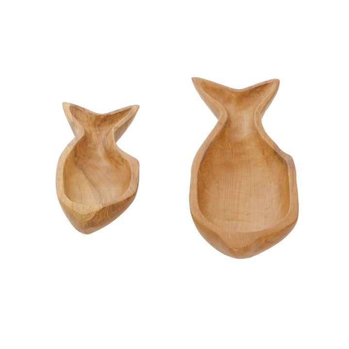 Deco Marché - Wholesale Decorative Tray - Coastal Brown Teak Wood Tray Set