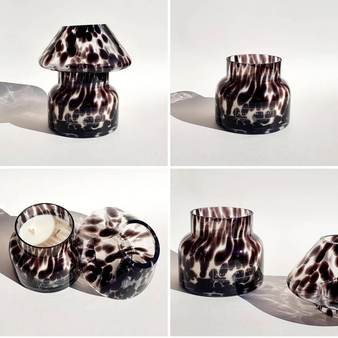 Maison De Lueur - Vente Bougie en bocal - Lumière | Lampe à bougie en forme de champignon | Bougie à double mèche3