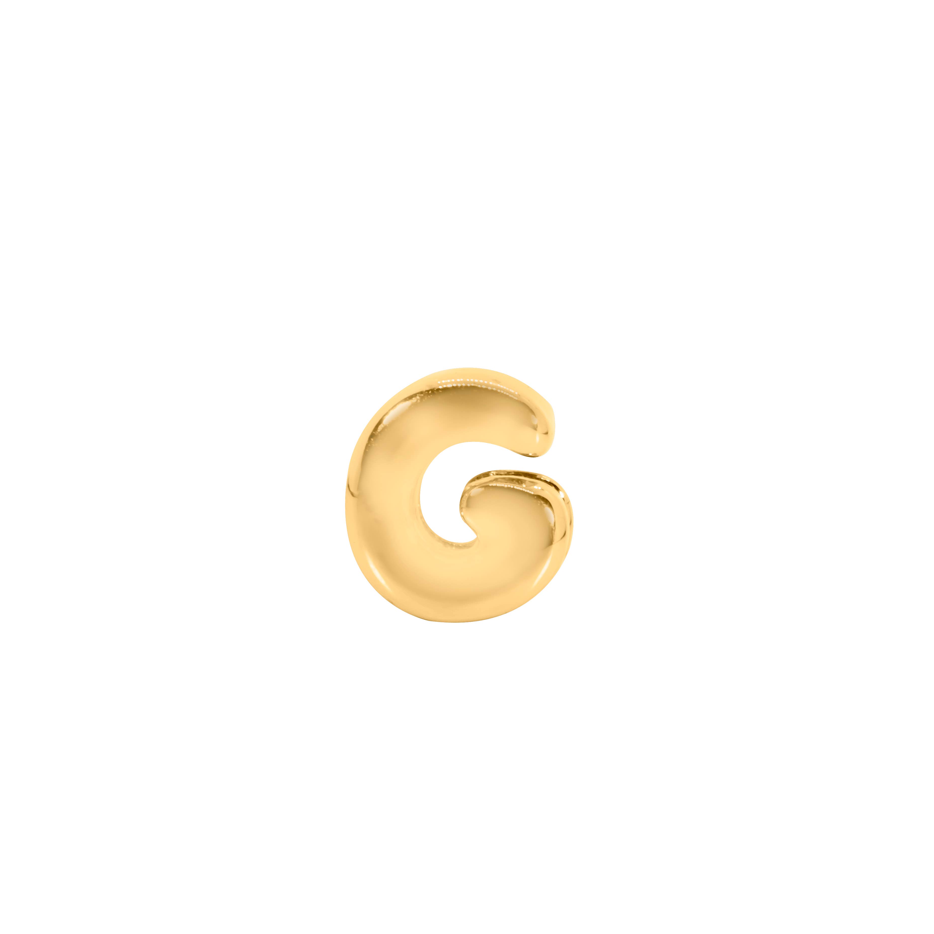 Maya J - Vente Breloques/médailles personnalisées - Pendentif Initiale Mini Bulle Plaqué Or 8mm - Unité / Recharge6