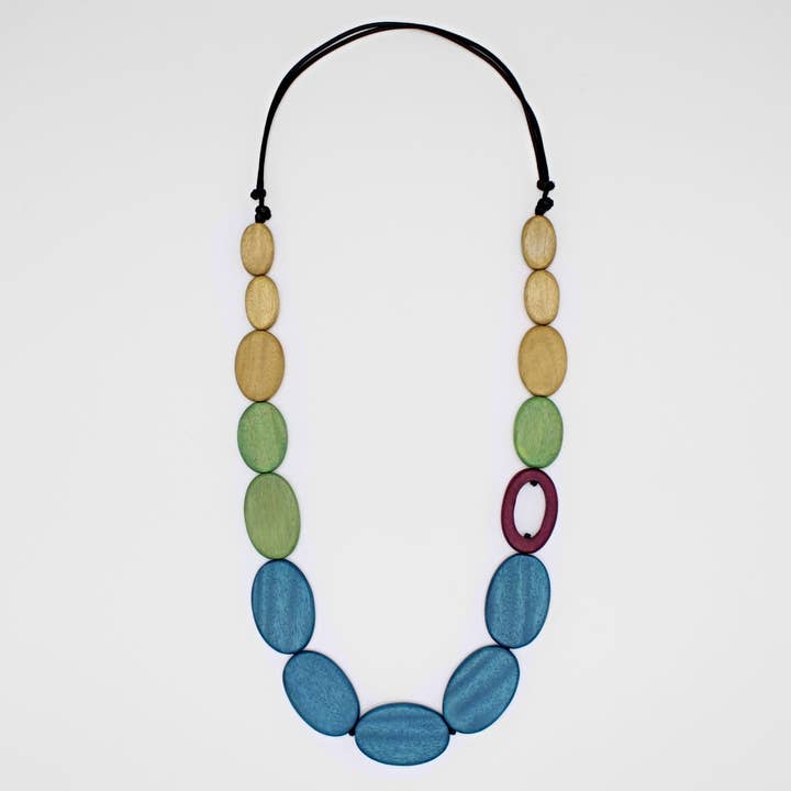 Collier Shiori Bleu et Vert pour la vente par Sylca Designs