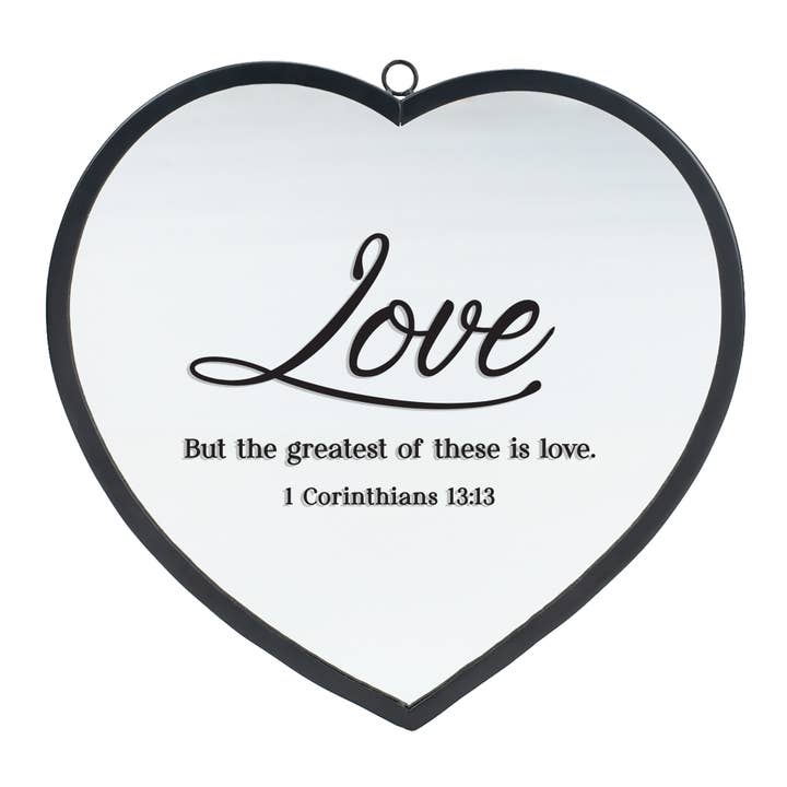 Herzspiegel Love 1 Kor. 13:13 Sm Schwarz für den Großhandel von Cottage Garden